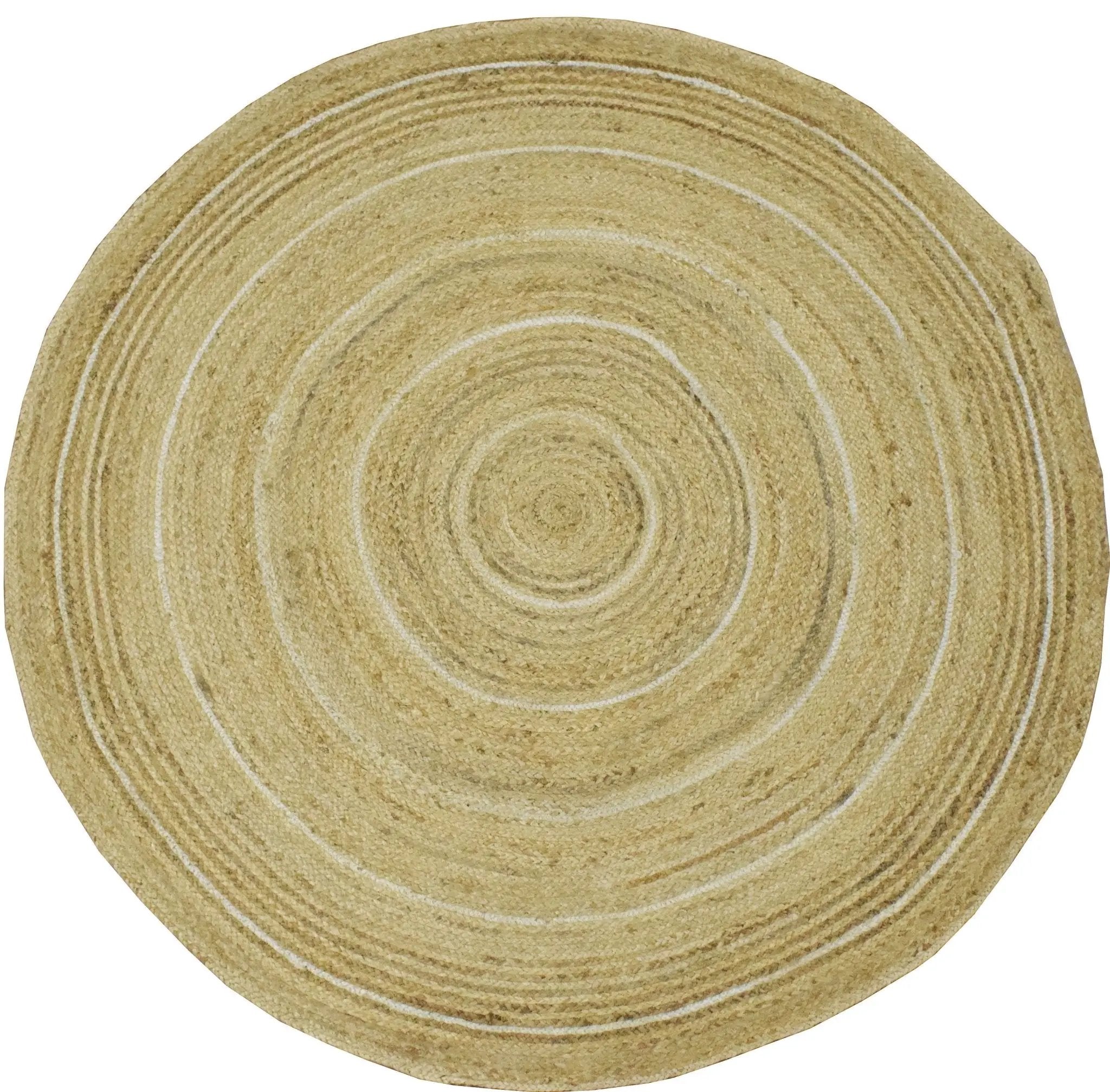 100% ALL NATURAL FIBER HAND BRAIDED BOHO ROUND JUTE RUG | JR5 by The Rug Decor