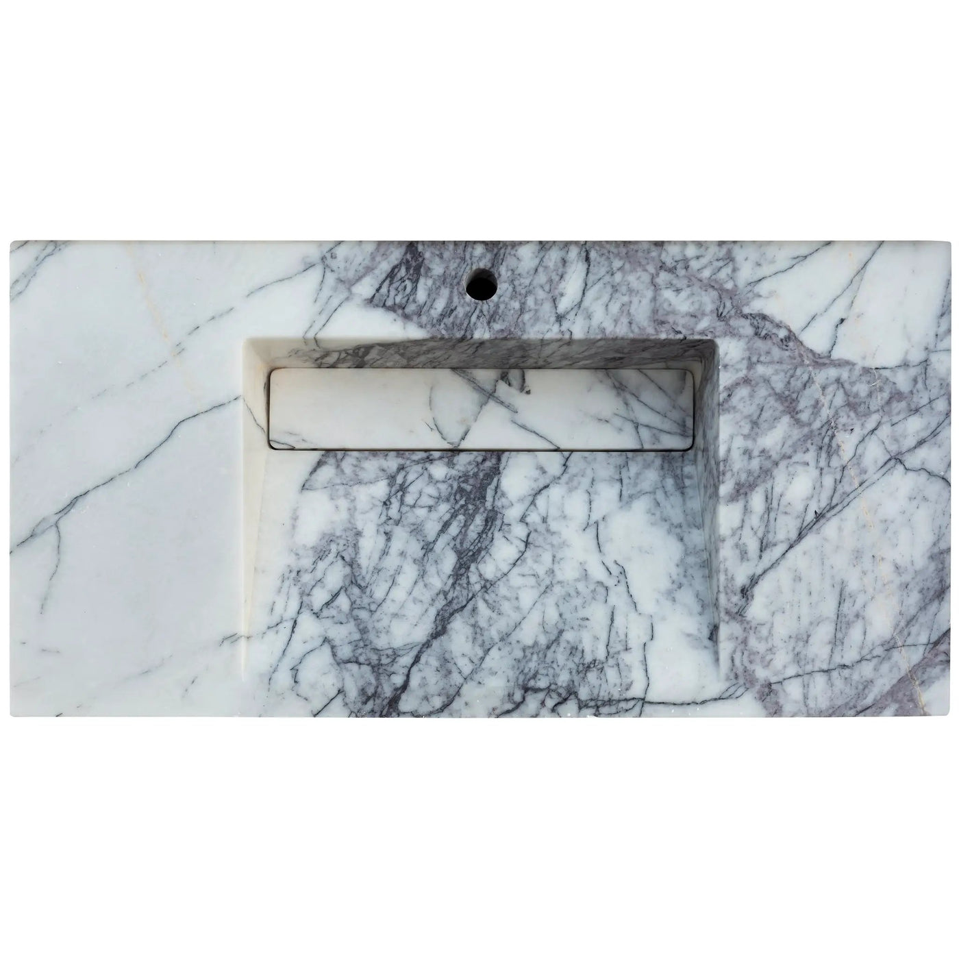 Turkish Marble Wall Mount Bathroom Sink Polished 20x40 Hidden Drain by GobekDesign
