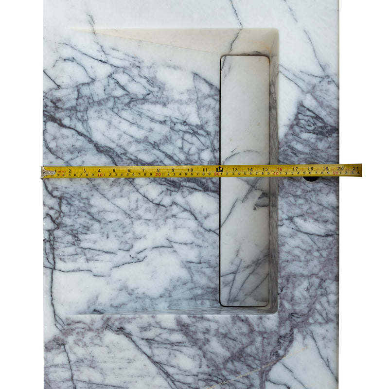 New York Marble Wall-mount Bathroom Sink Hidden Drain Polished (W)20" (L)40" (H)8" by GobekDesign