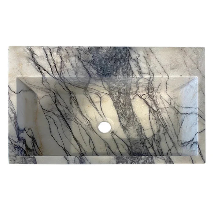 New York Marble Wall-Mount Bathroom Sink with Backsplash (W)16" (L)24" (H)12" by GobekDesign