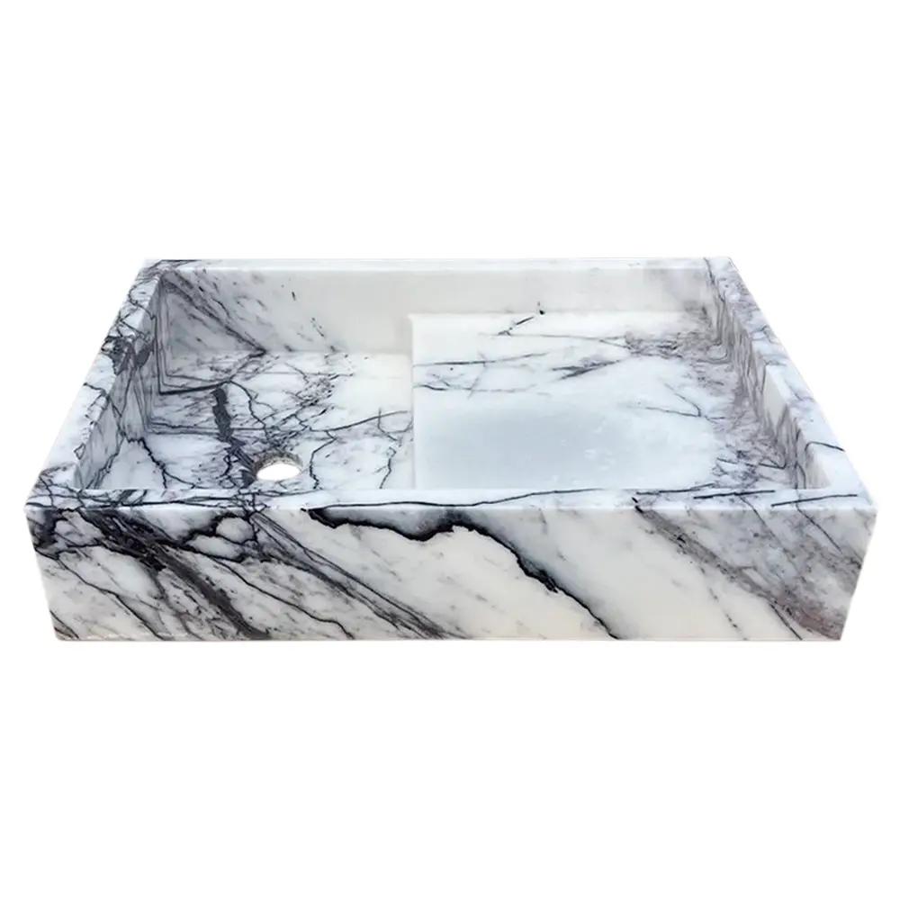 New York Marble Wall Mount Bathroom Sink Polished - 16W x 24L x 5H by GobekDesign