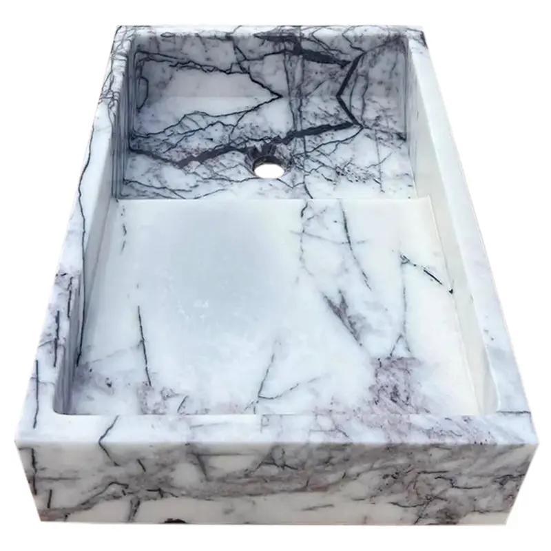 New York Marble Wall Mount Bathroom Sink Polished - 16W x 24L x 5H by GobekDesign