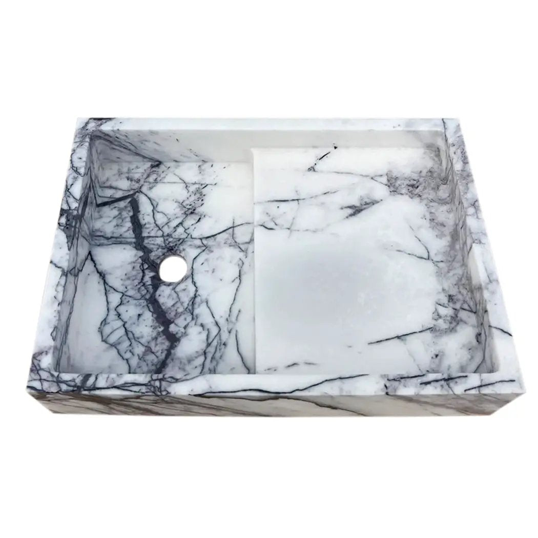 New York Marble Wall Mount Bathroom Sink Polished - 16W x 24L x 5H by GobekDesign