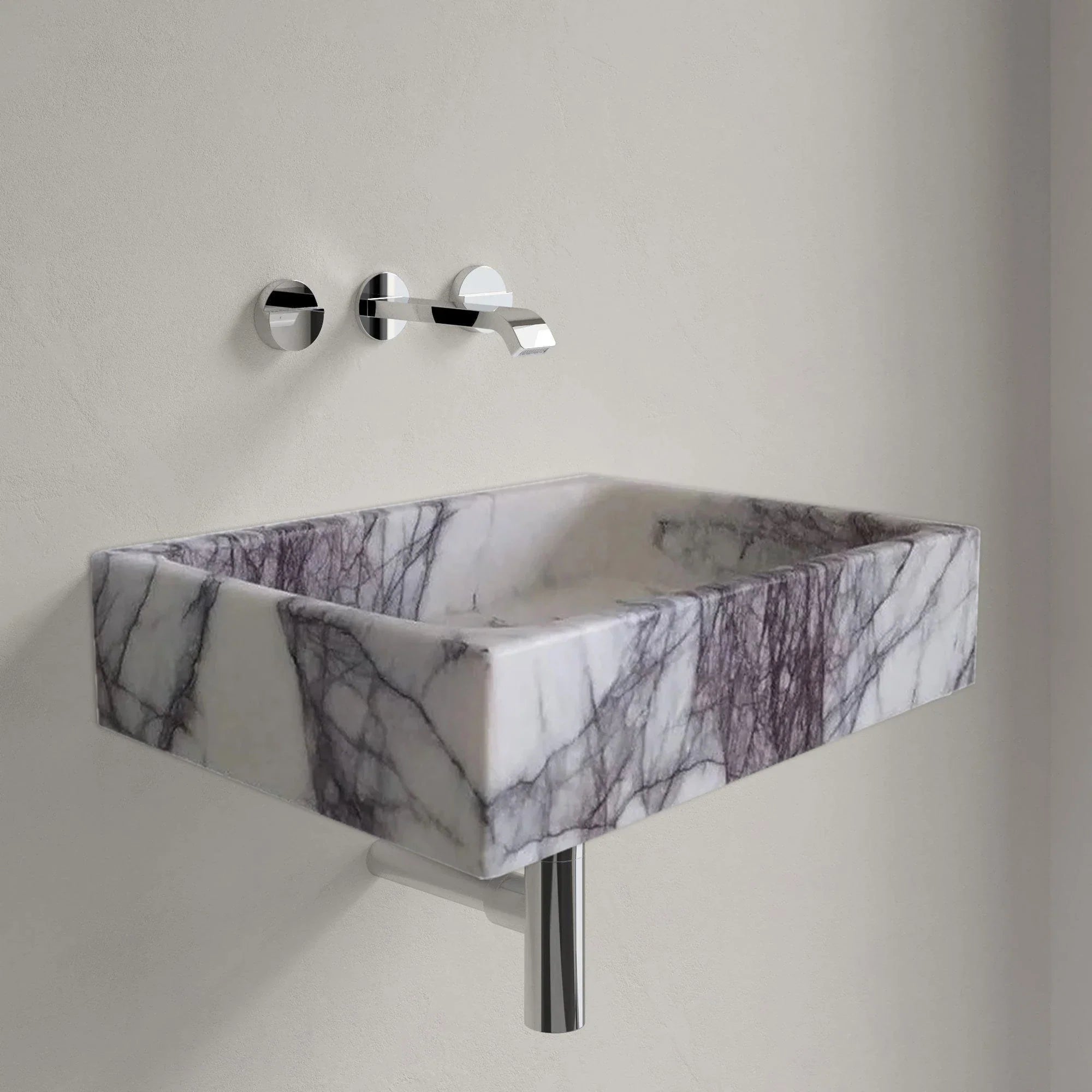 New York Marble Rectangular Wall-mount Bathroom Sink Polished (W)16" (L)24" (H)5" by GobekDesign