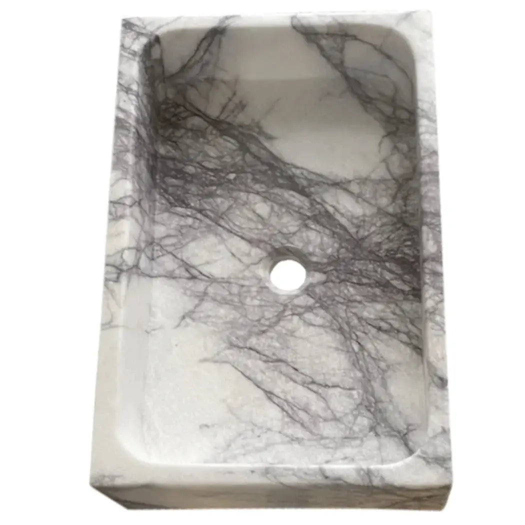 Turkish Marble Rectangular Wall-mount Bathroom Sink - Polished 16x24x5 by GobekDesign