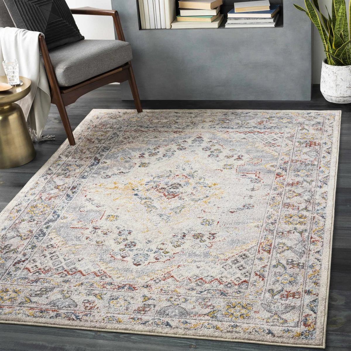Newkirk Area Rug, installed in a room