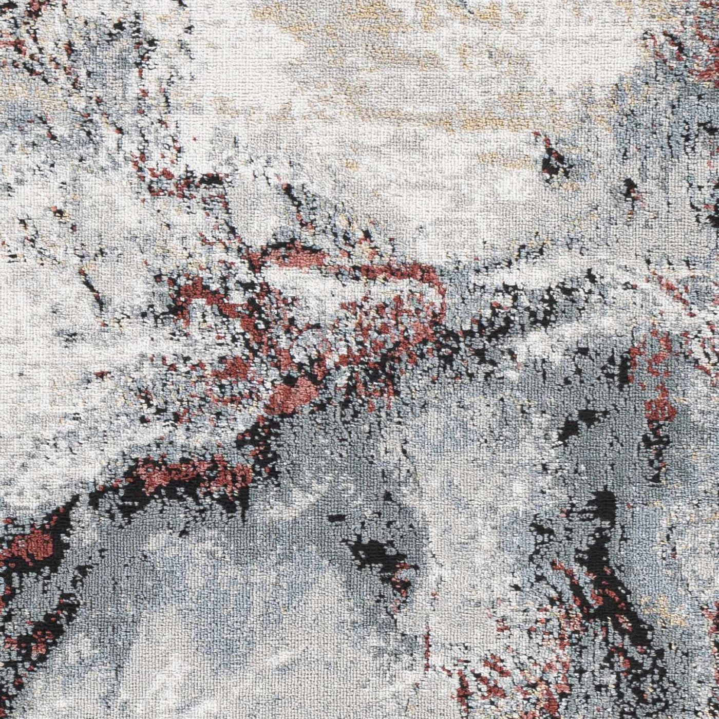 Kirkland Silver-Red Marble Rug by Boutique Rugs