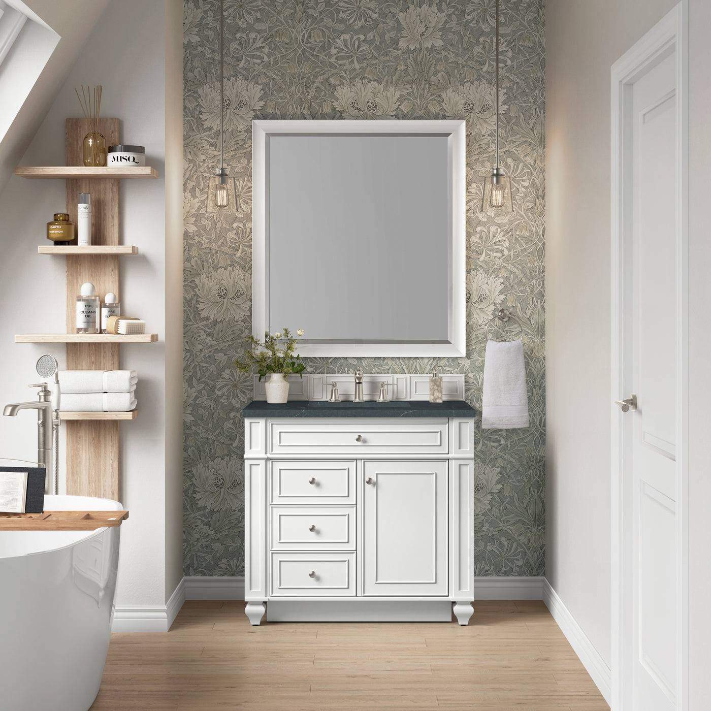 James Martin Bristol 36" Single Bathroom Vanity, Bright White, view 25