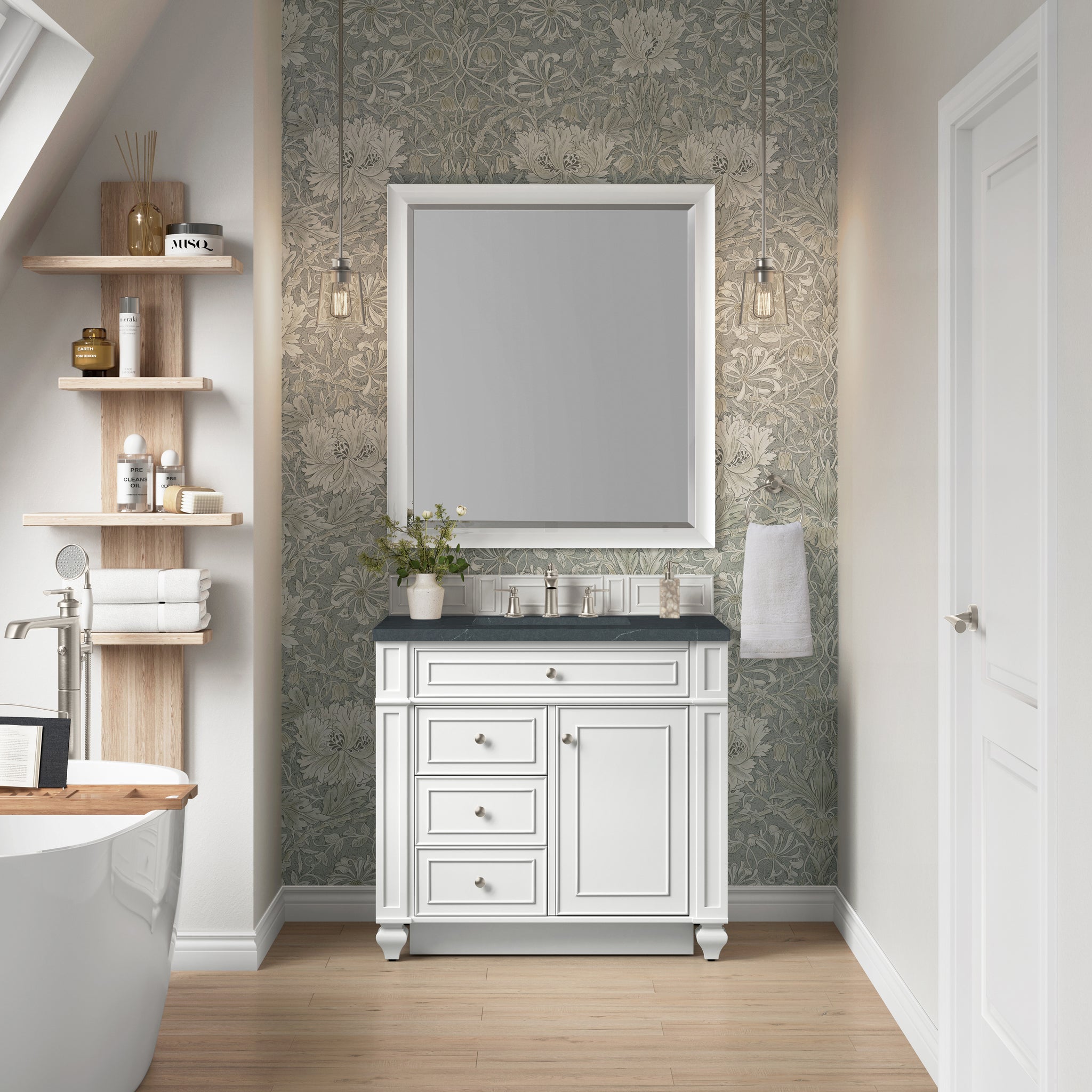 James Martin Bristol 36" Single Bathroom Vanity, Bright White, view 25