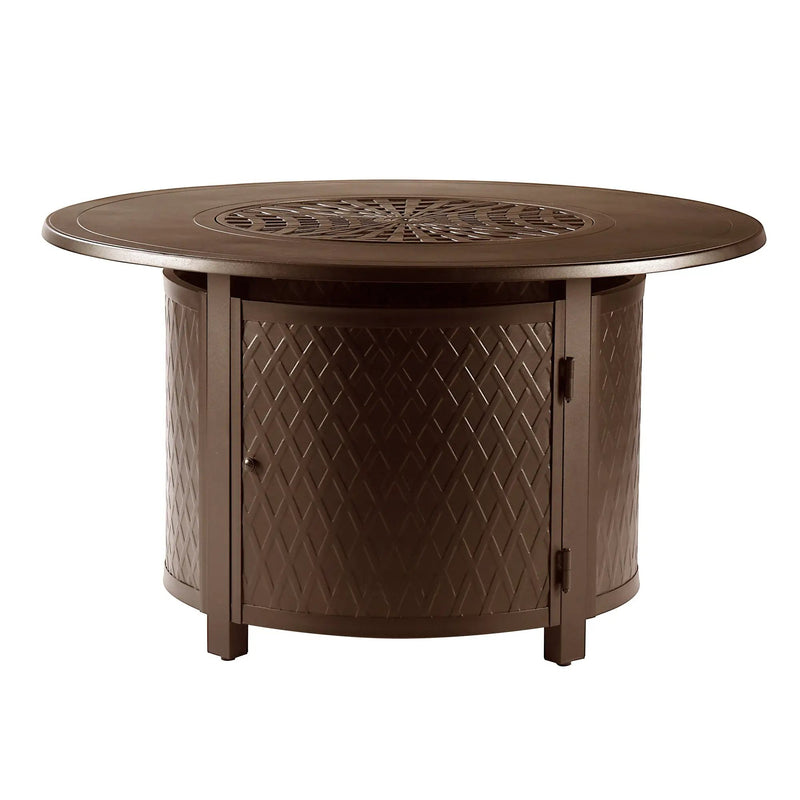 Aluminum 44-in Round Propane Fire Table with Beads, Covers and Lid by Sharicks