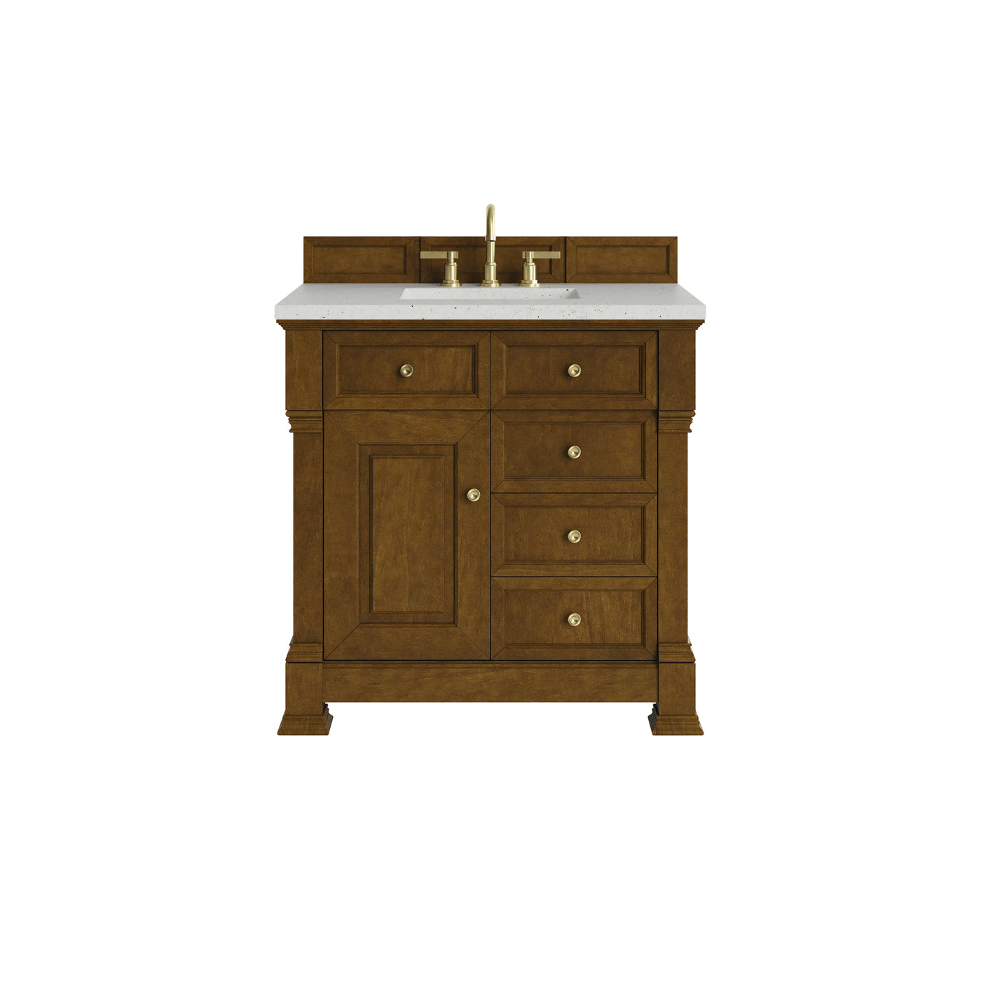 James Martin Brookfield 36" Single Bathroom Vanity, Honey Oak with Lime Delight countertop