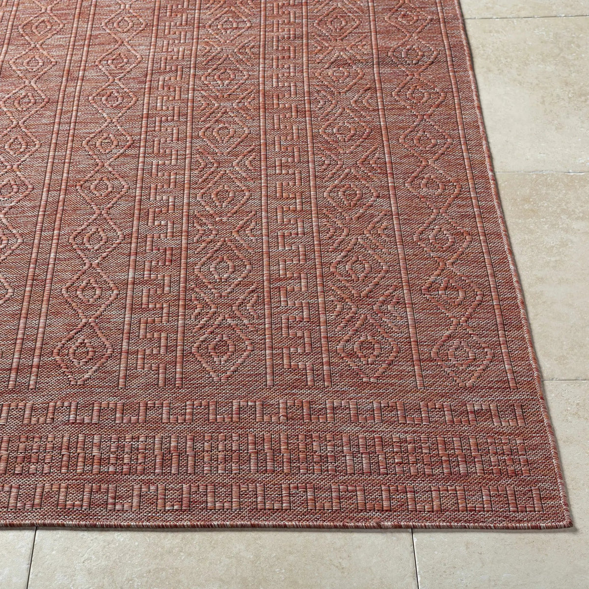 Nuela Burgundy Outdoor Area Rug - Clearance, photo 3 of 6