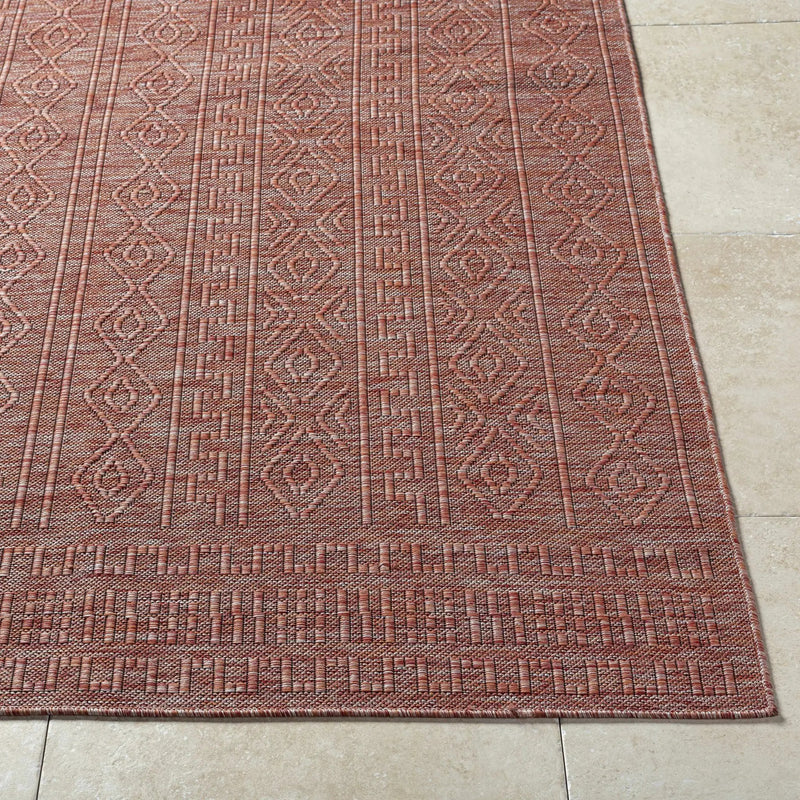 Nuela Burgundy Outdoor Area Rug - Clearance by Boutique Rugs