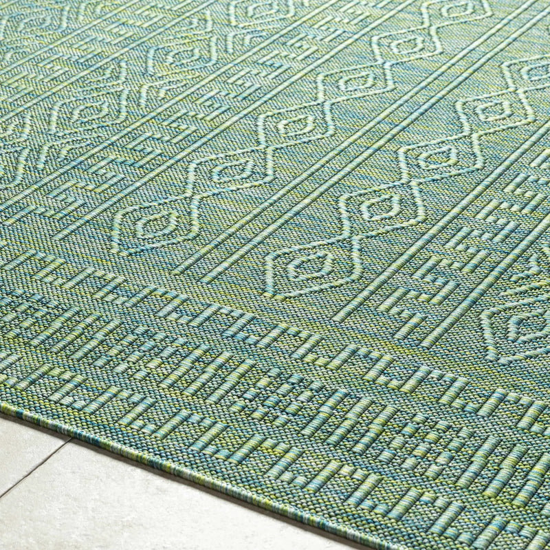 Nuela Green Outdoor Area Rug - Clearance by Boutique Rugs
