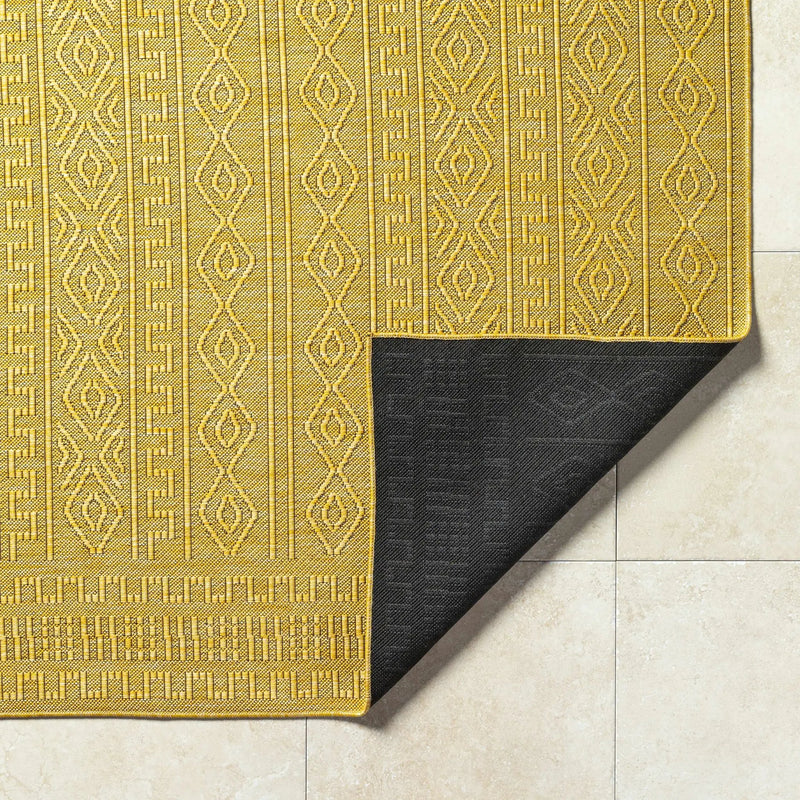 Nuela Mustard Outdoor Area Rug - Clearance by Boutique Rugs