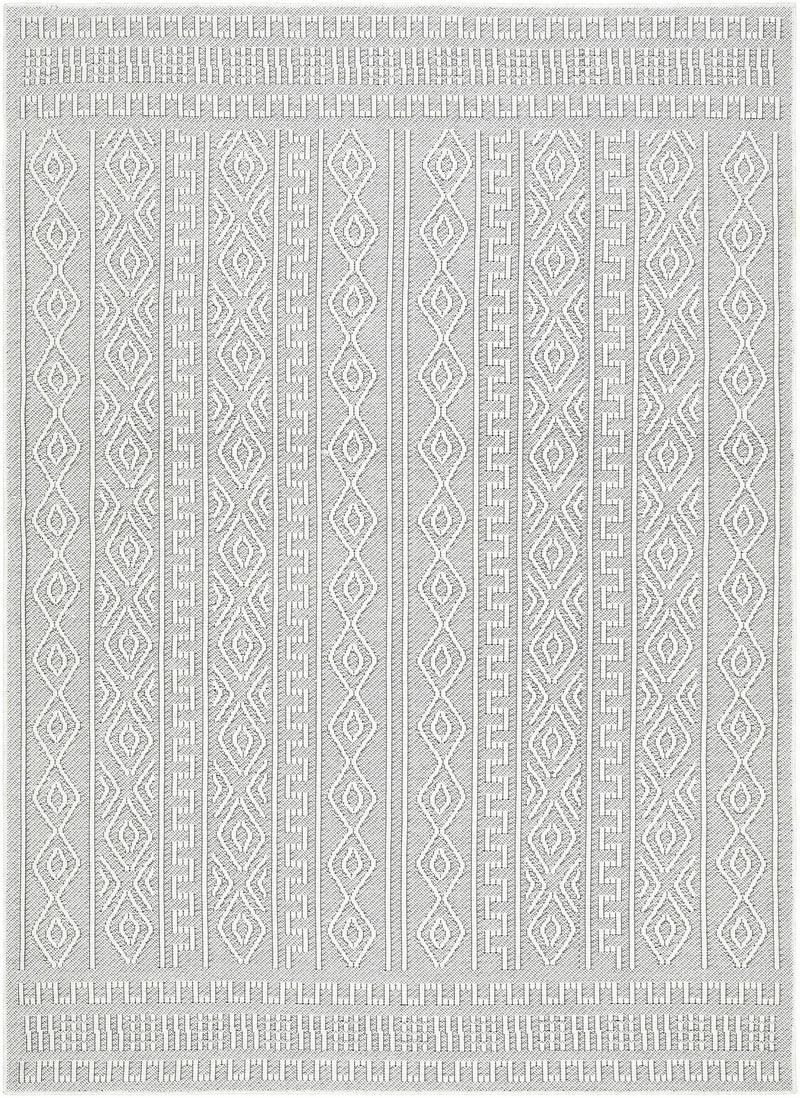 Nuela Light Gray Outdoor Area Rug - Clearance by Boutique Rugs