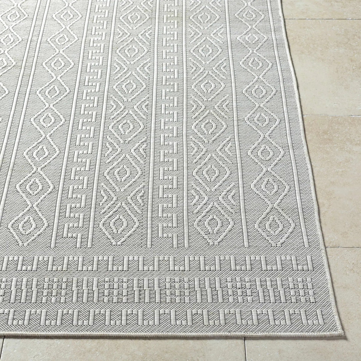 Nuela Light Gray Outdoor Area Rug - Clearance, photo 3 of 10