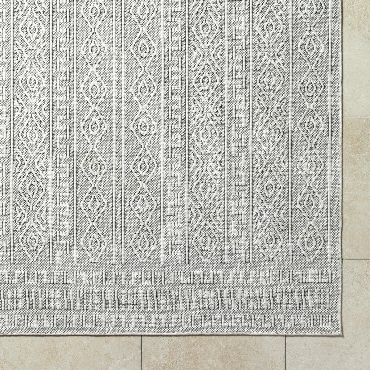 Nuela Light Gray Outdoor Area Rug - Clearance, photo 7 of 10