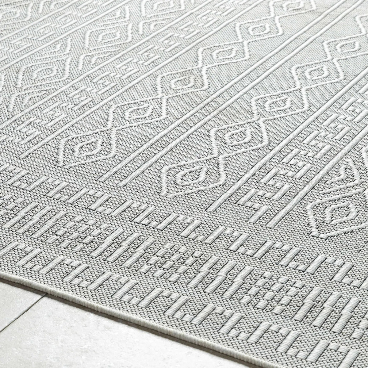 Nuela Light Gray Outdoor Area Rug - Clearance, photo 6 of 10