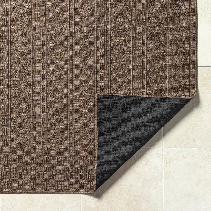 Nuela Dark Brown Outdoor Area Rug - Clearance by Boutique Rugs