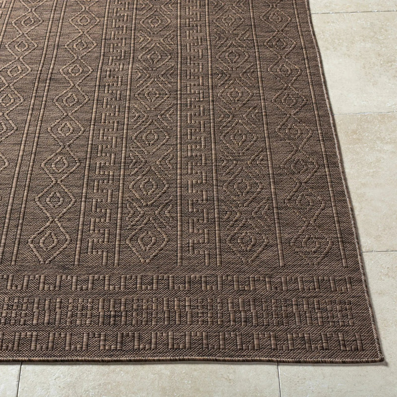 Nuela Dark Brown Outdoor Area Rug - Clearance by Boutique Rugs