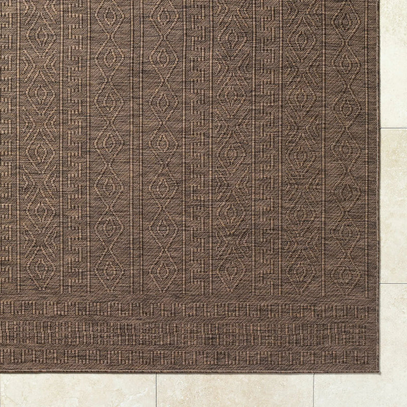 Nuela Dark Brown Outdoor Area Rug - Clearance by Boutique Rugs
