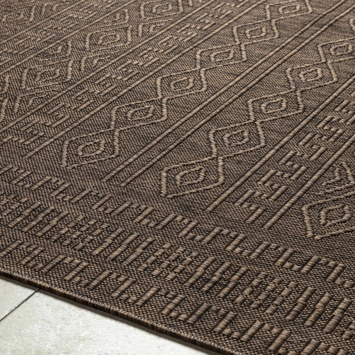 Nuela Dark Brown Outdoor Area Rug - Clearance, photo 6 of 6