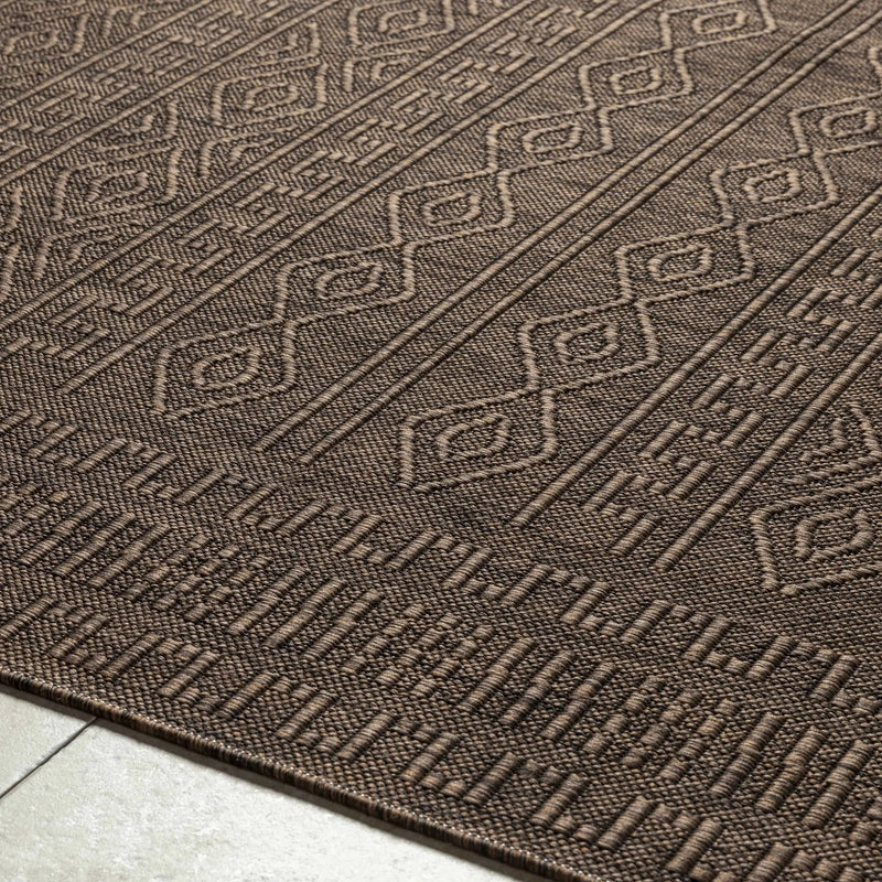 Nuela Dark Brown Outdoor Area Rug - Clearance by Boutique Rugs