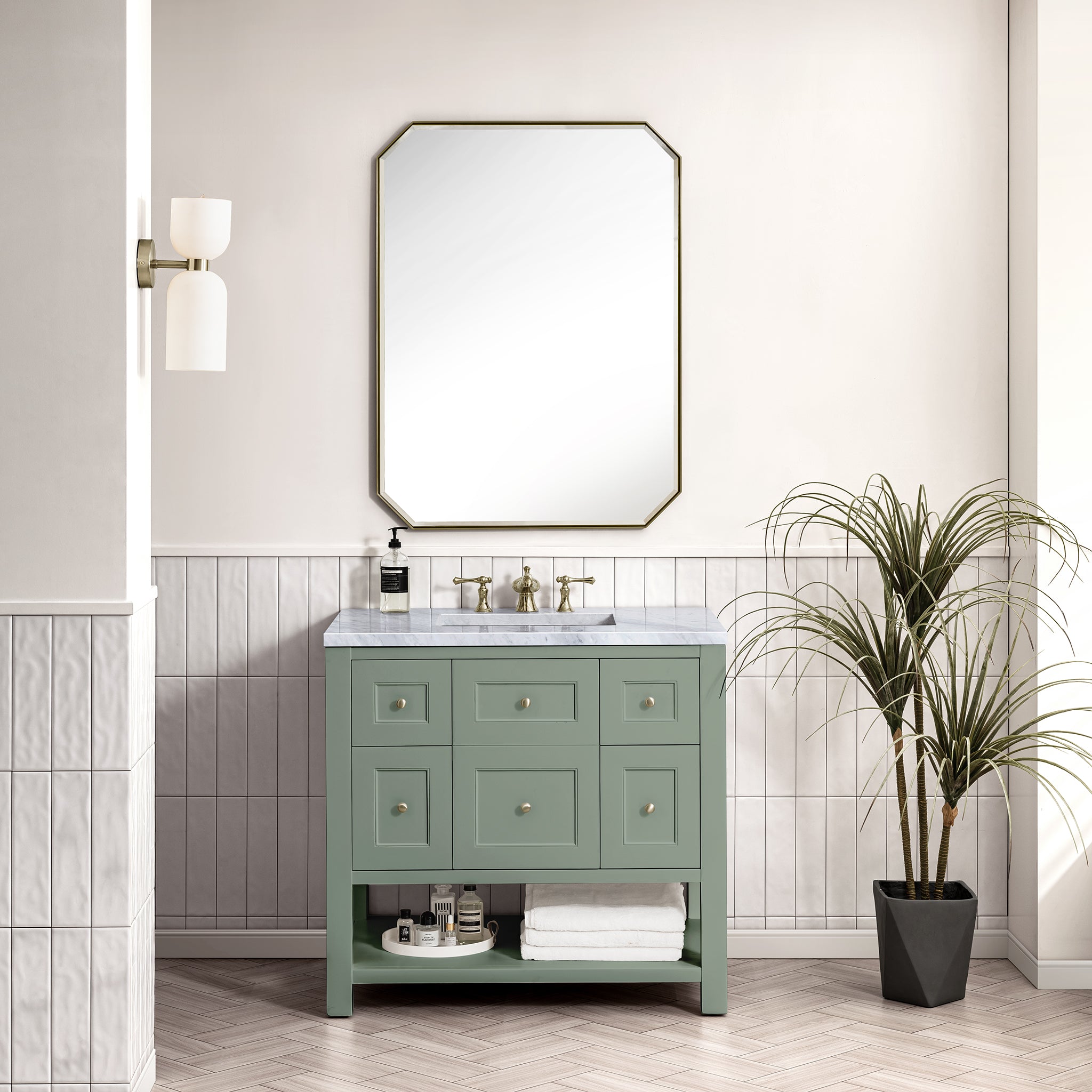James Martin Breckenridge 36" Single Bathroom Vanity, Smokey Celadon, view 38
