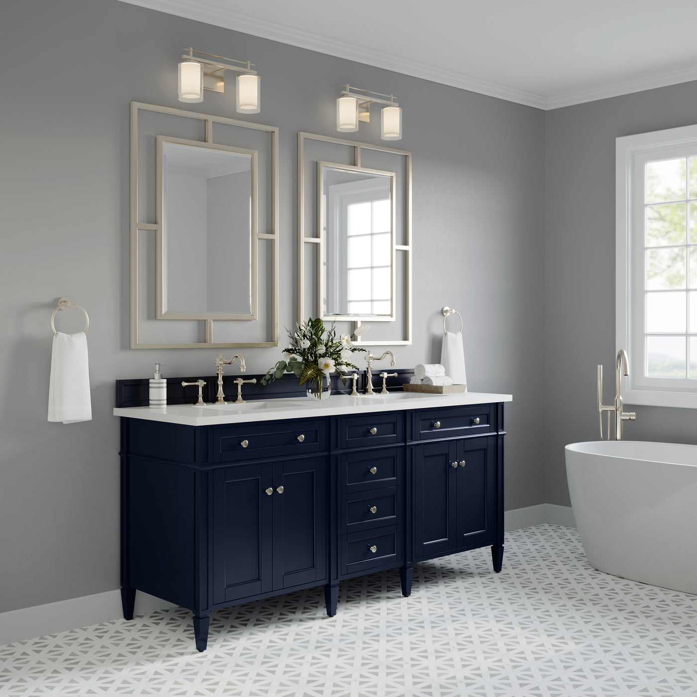 James Martin Brittany 72" Double Bathroom Vanity, Victory Blue, view 23