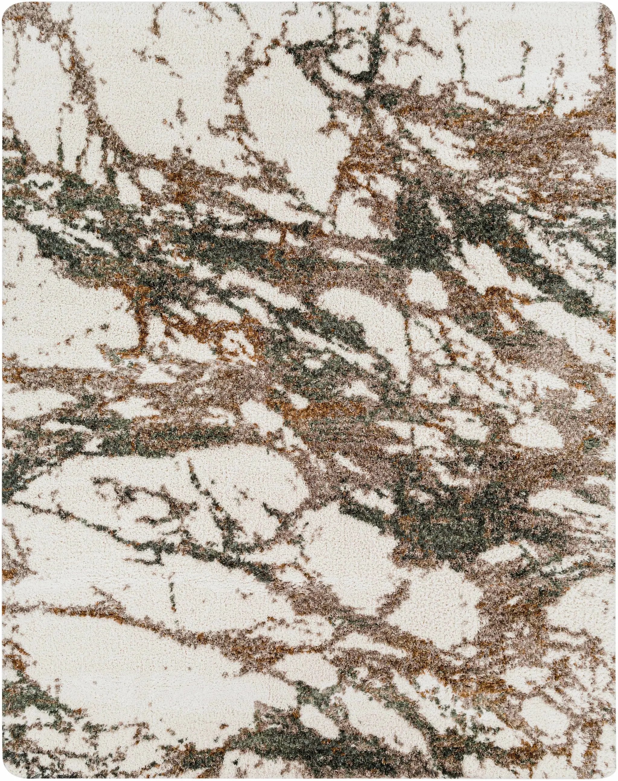 Ngunnawal Cream/Brown Marble Plush Rug by Boutique Rugs