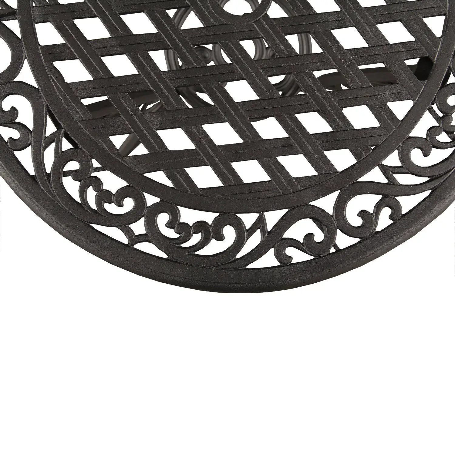 Black Ornate Outdoor Patio Garden Aluminum 3 Piece Bistro Set by Sharicks