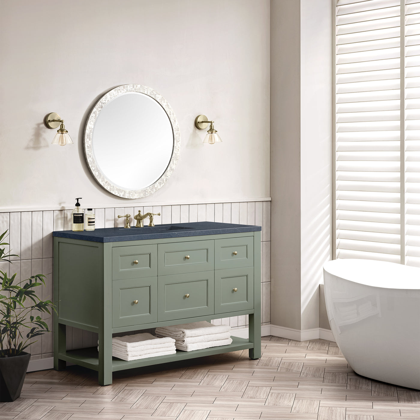 James Martin Breckenridge 48" Single Bathroom Vanity, Smokey Celadon, view 30