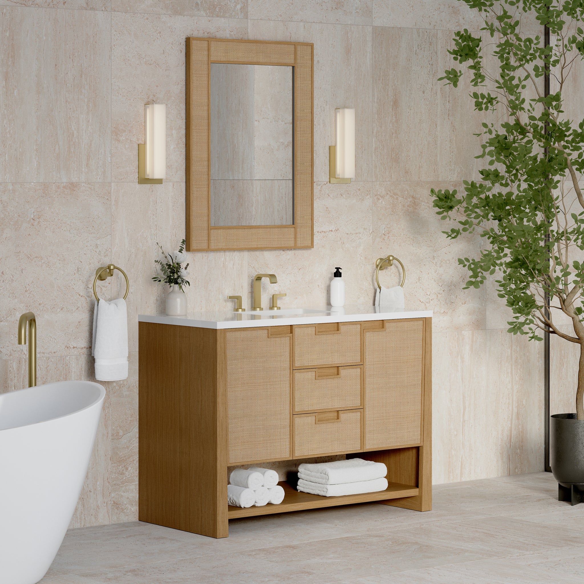 James Martin Solene 48" Single Bathroom Vanity, Seaside Oak, view 29