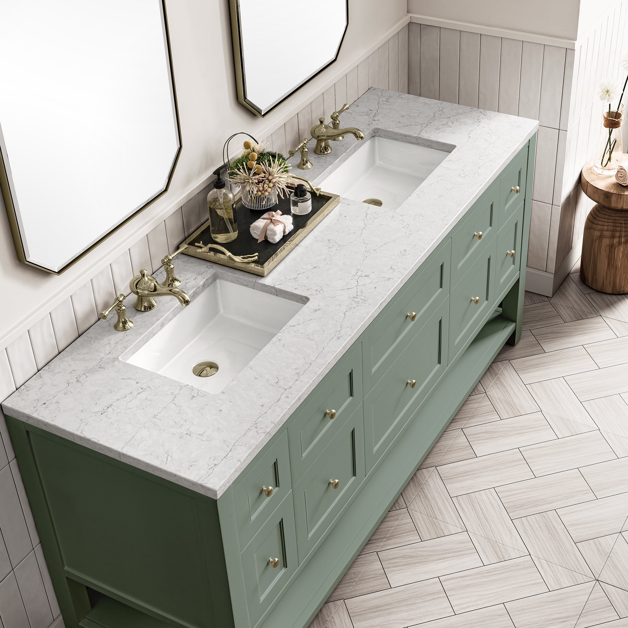 James Martin Breckenridge 72" Double Bathroom Vanity, Smokey Celadon, view 14