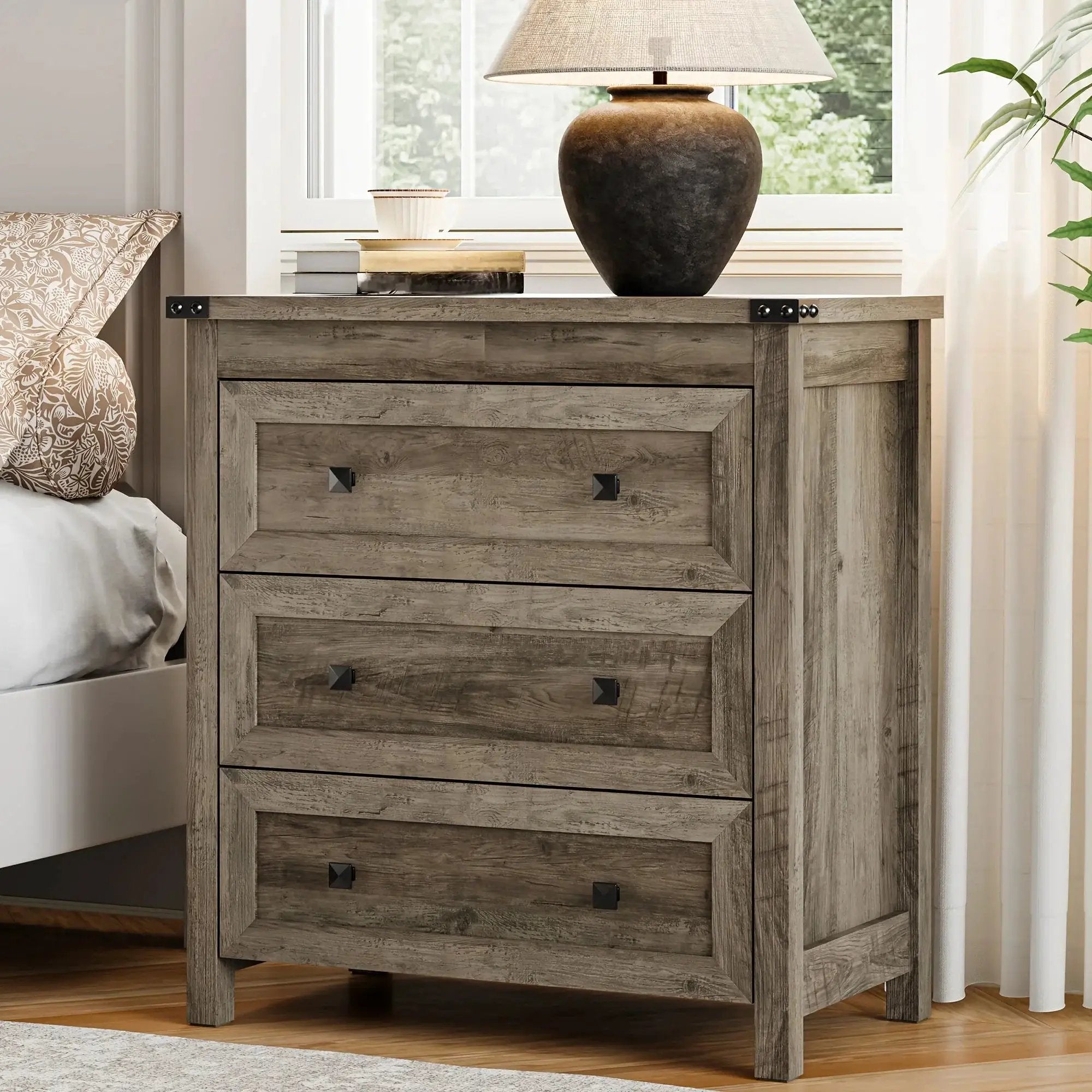 Nightstand - 3-Drawer White 27 by House Of Avana