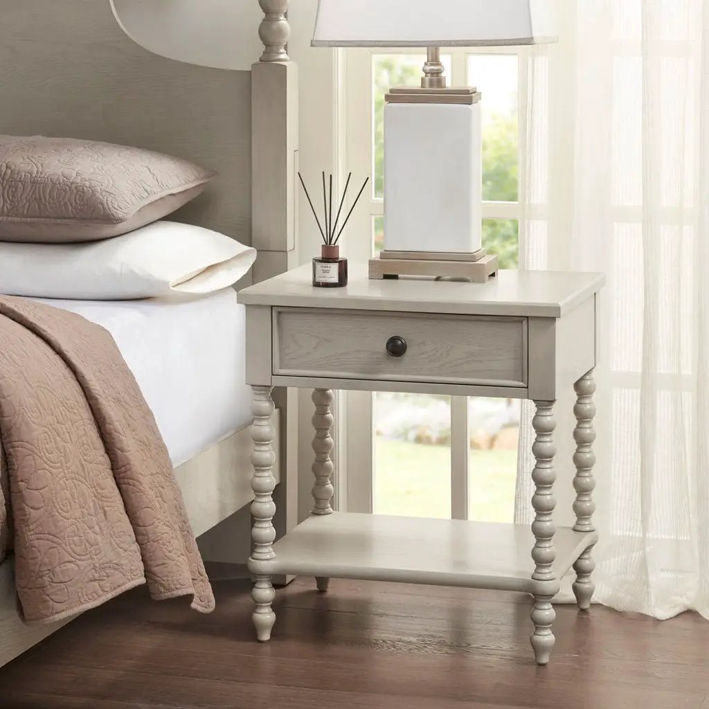 Nightstand With 1 Drawer And Turned Legs by HouseOfZazla