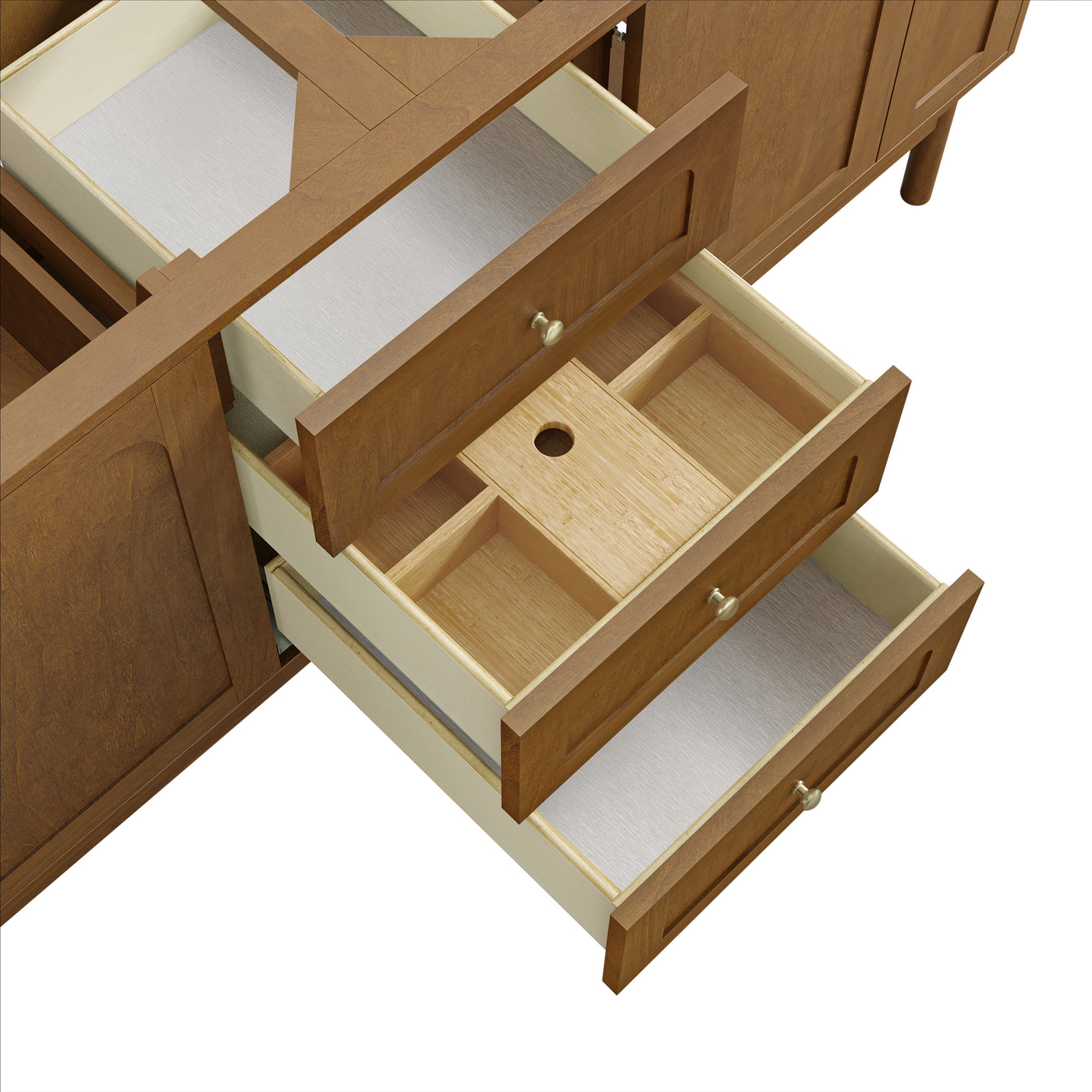James Martin Laurent 72" Dual Mount Double Bathroom Vanity, Honey Oak, view 30
