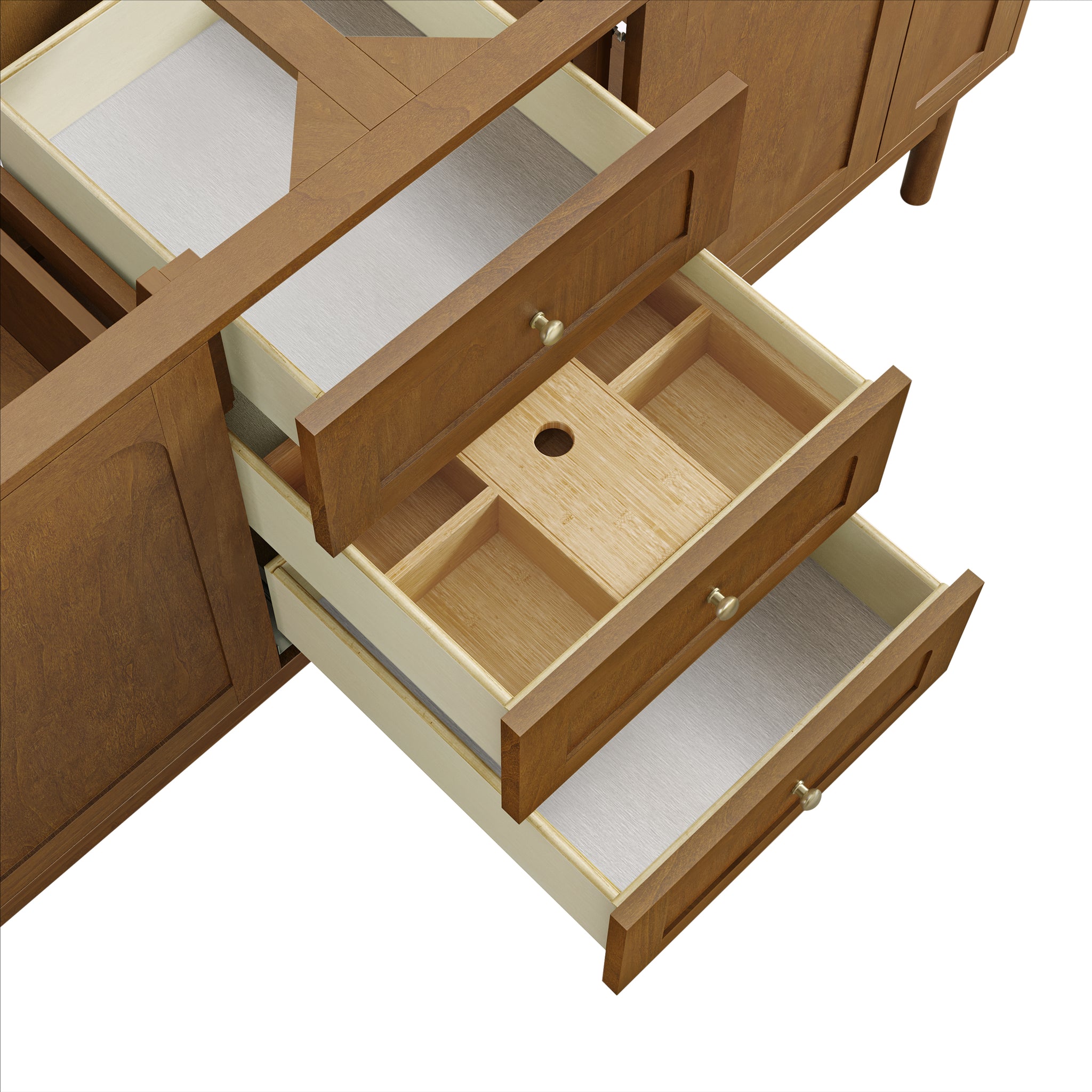 James Martin Laurent 72" Dual Mount Double Bathroom Vanity, Honey Oak, view 30