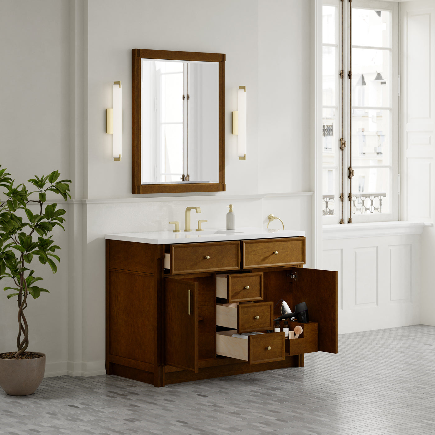 James Martin Bellshire 48" Single Bathroom Vanity, Honey Oak, view 40