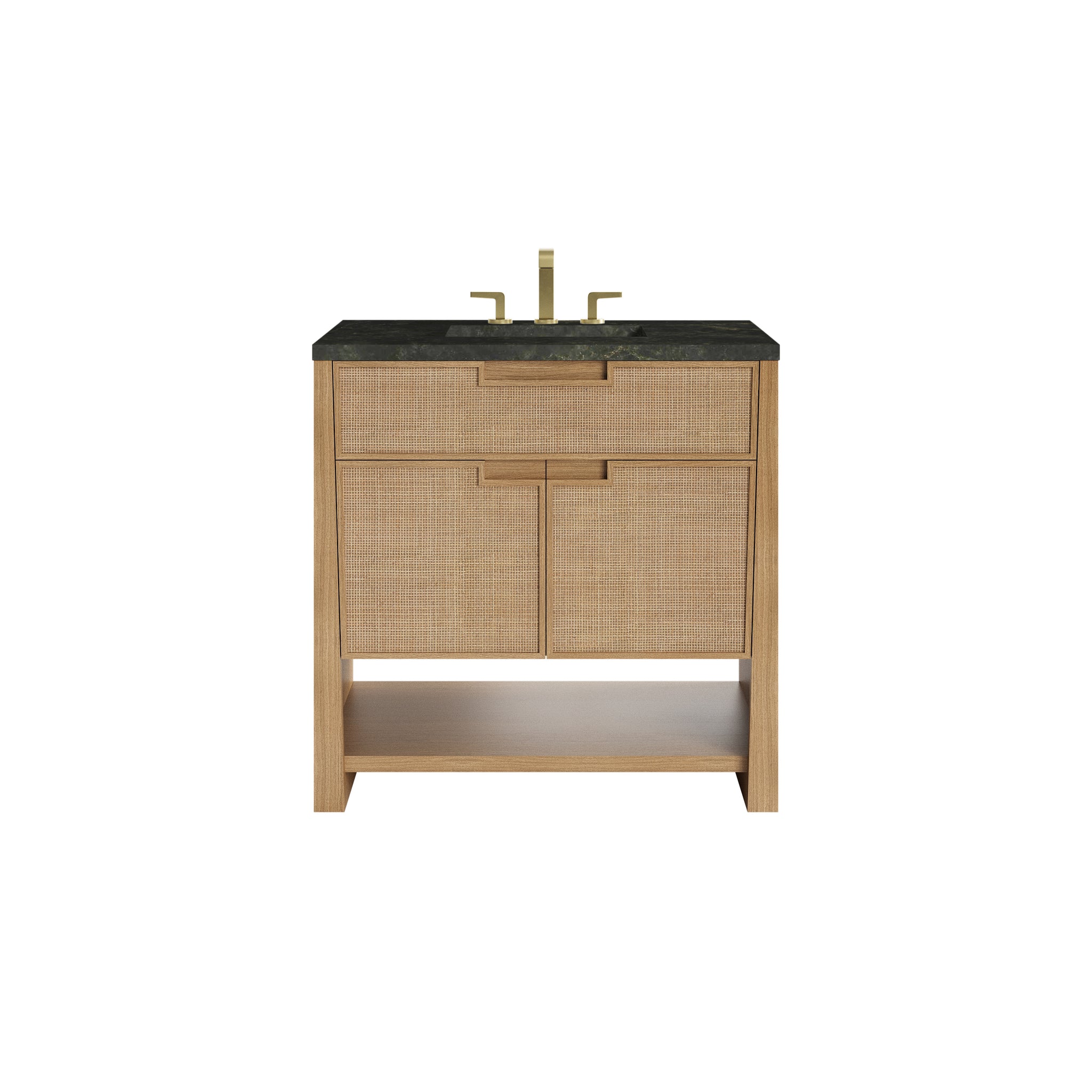 James Martin Solene 36" Single Bathroom Vanity, Seaside Oak with Phantome countertop