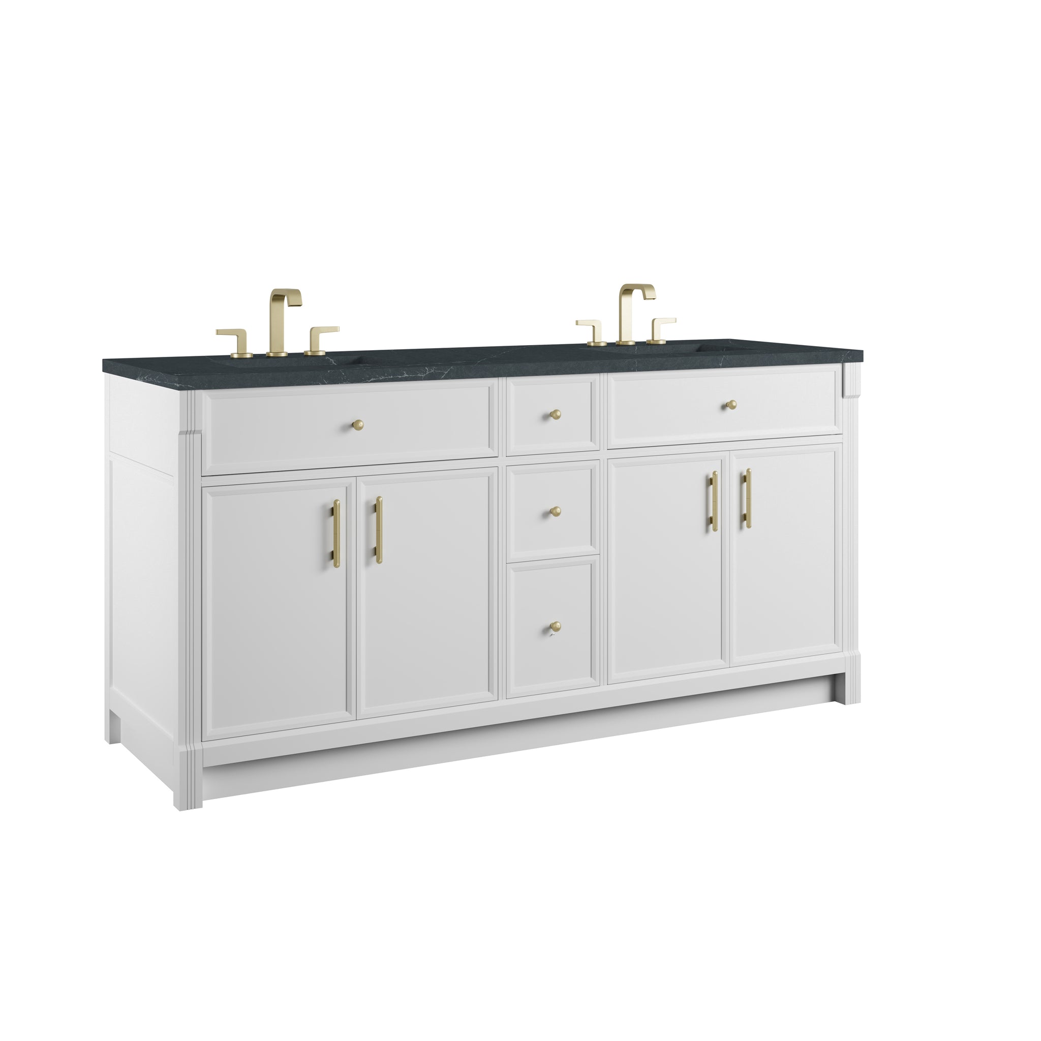 James Martin Bellshire 72" Double Bathroom Vanity, Bright White, view 38