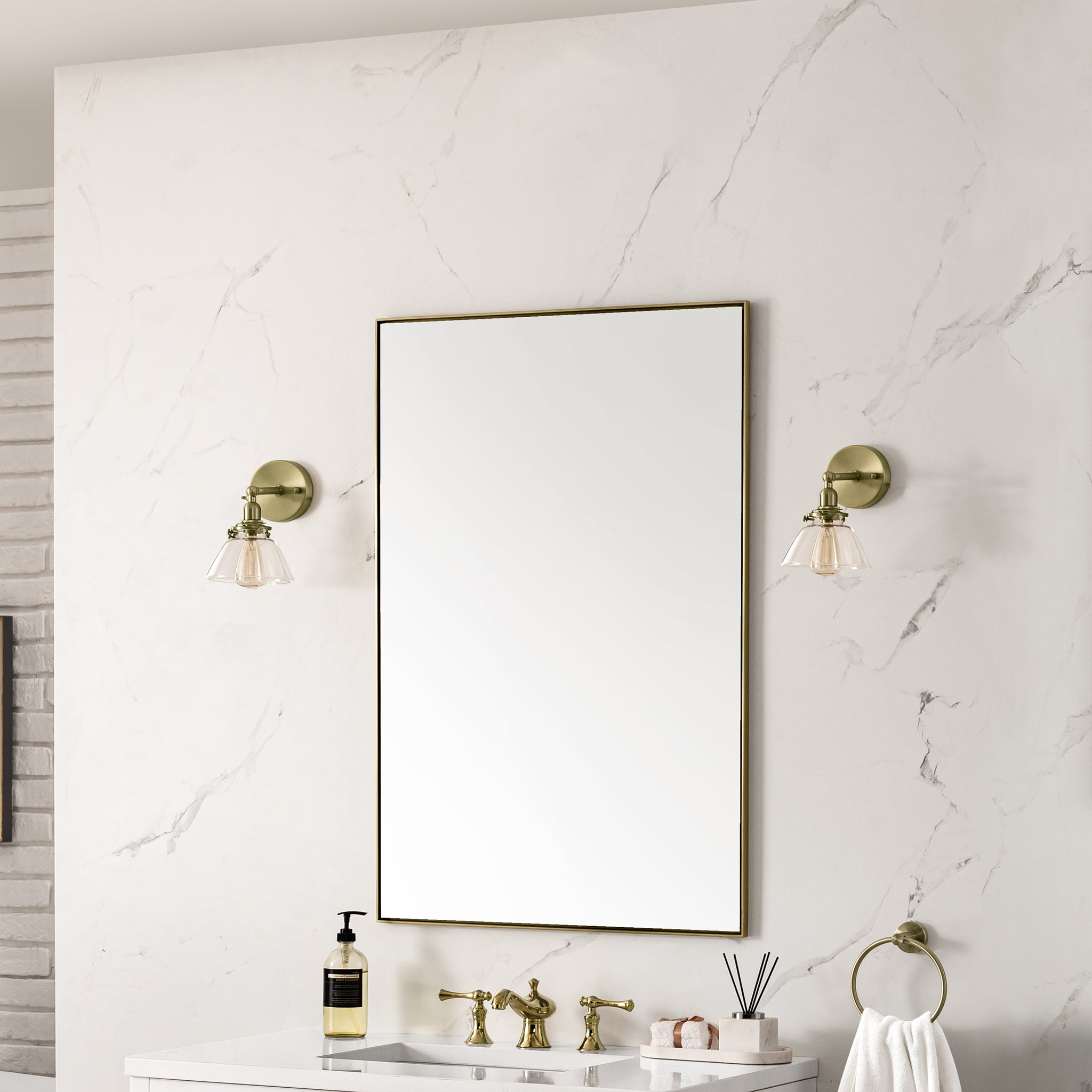 James Martin Rohe 26" Mirror, Champagne Brass, view 3
