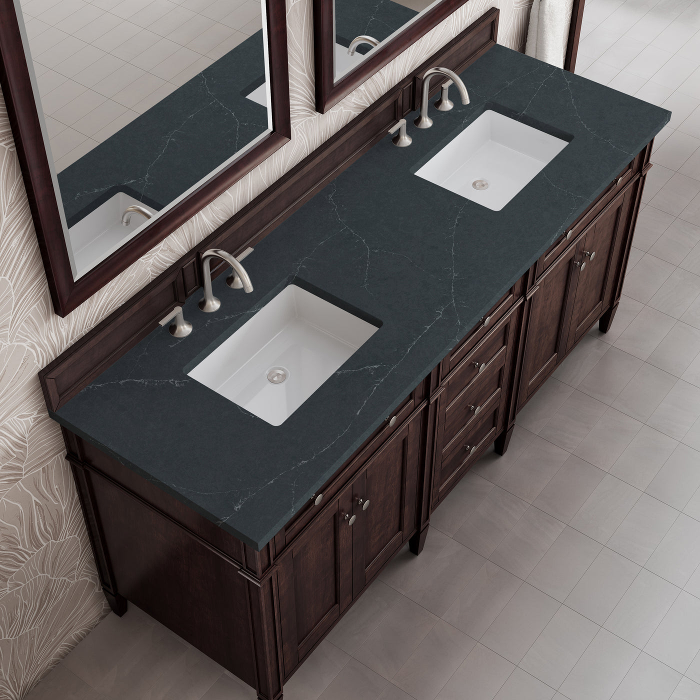 James Martin Brittany 72" Double Bathroom Vanity, Burnished Mahogany, view 39