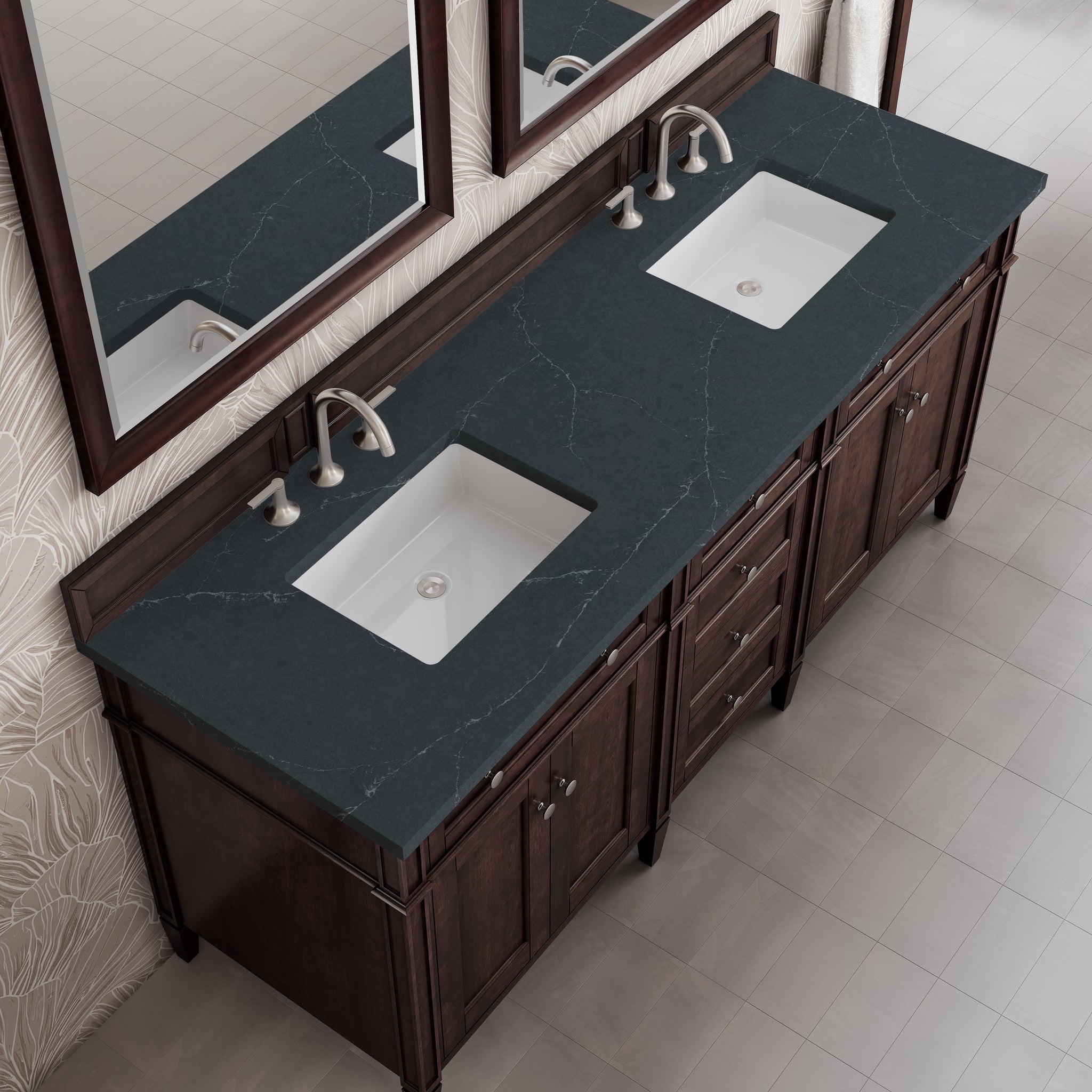 James Martin Brittany 72" Double Bathroom Vanity, Burnished Mahogany, view 39