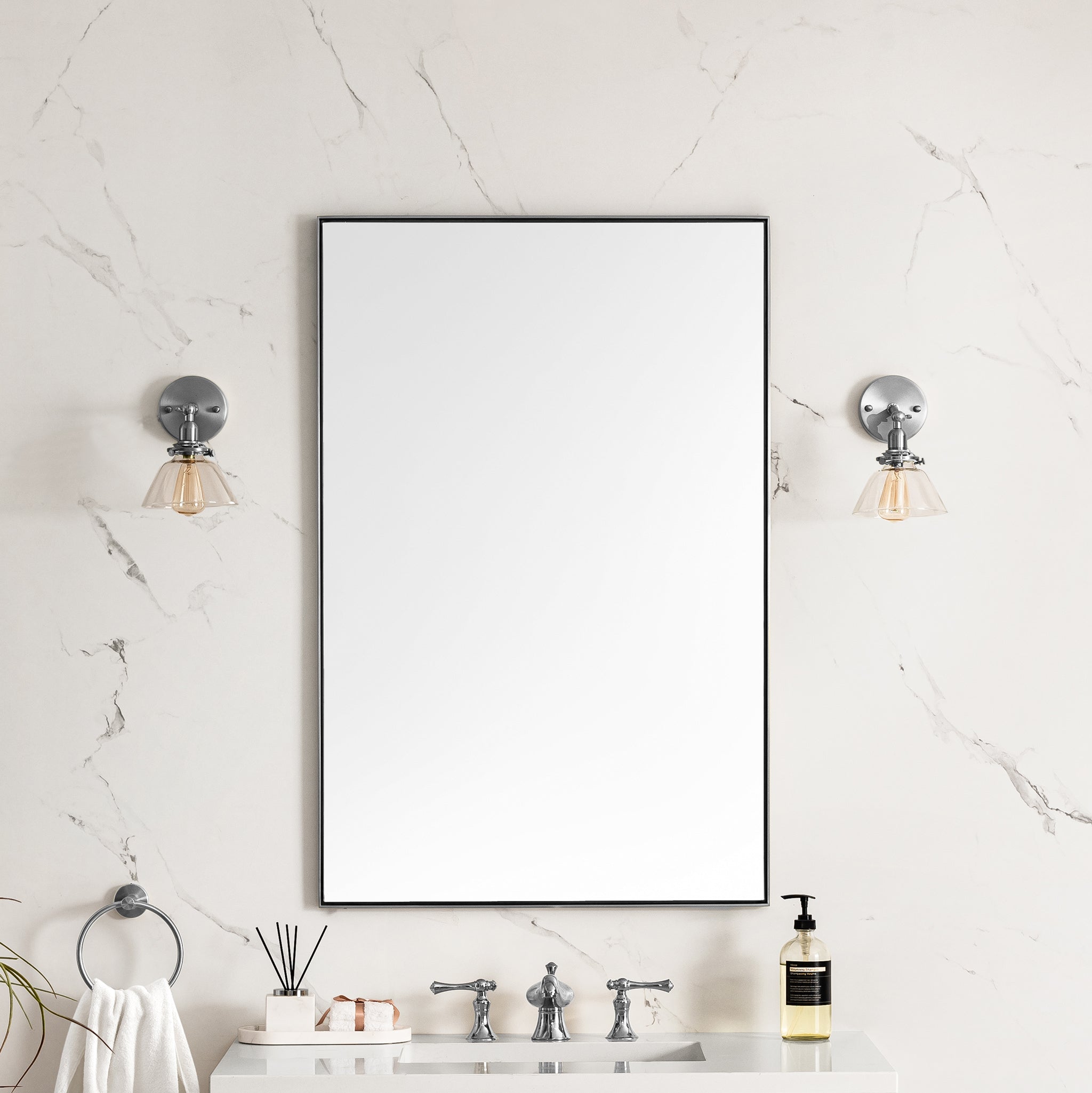 James Martin Rohe 26" Mirror, Satin Nickel, view 2