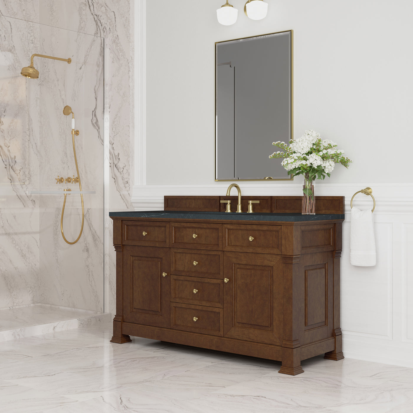 James Martin Brookfield 60" Single Bathroom Vanity, Honey Oak, view 25