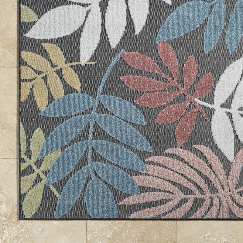 Nasha Charcoal Outdoor Area Rug - Clearance by Boutique Rugs