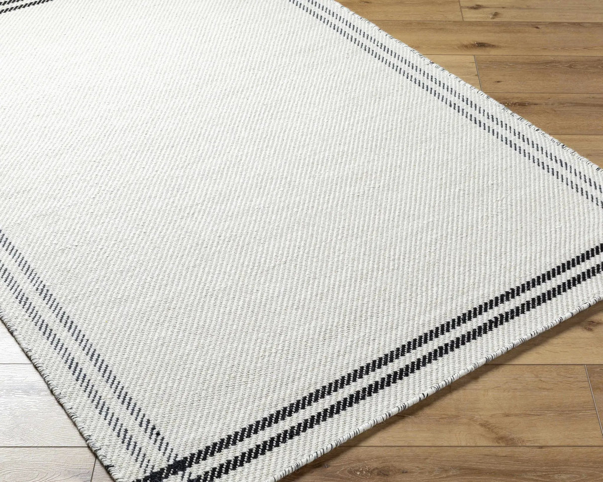Nimue Cream & Blue Bordered Area Rug - Clearance, photo 3 of 9