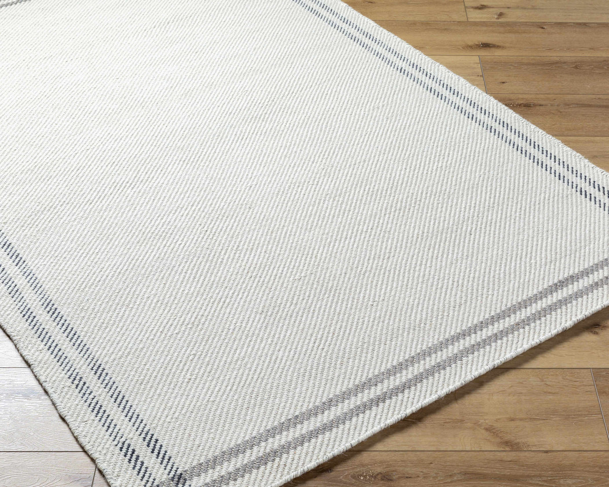 Nimue Cream & Charcoal Bordered Area Rug - Clearance, photo 3 of 9